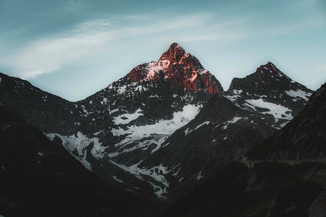 swiss alps at dusk