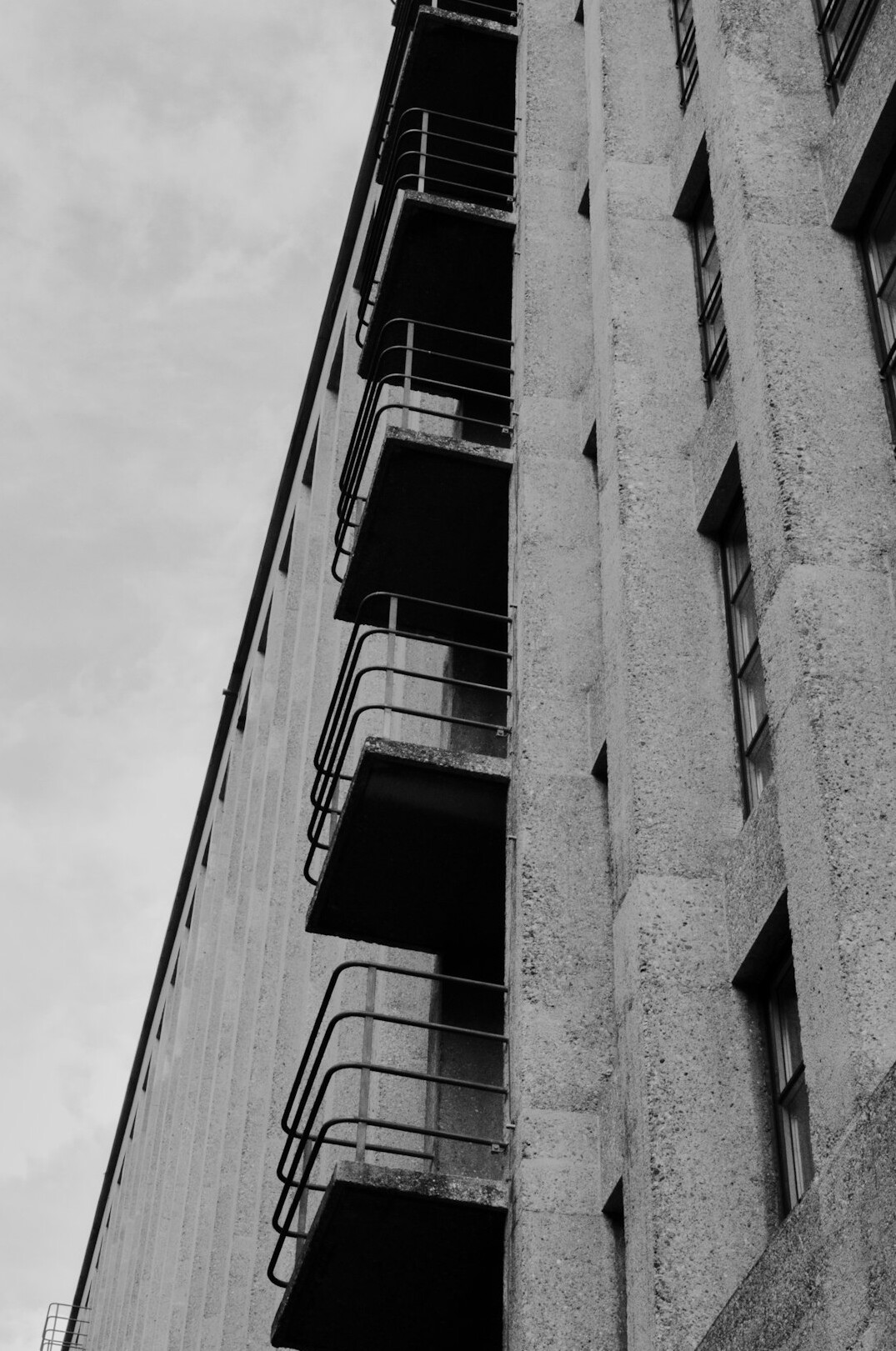 Residential apartment building facade in a Swiss city