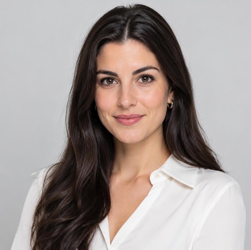 Studio portrait of a young woman journalist
